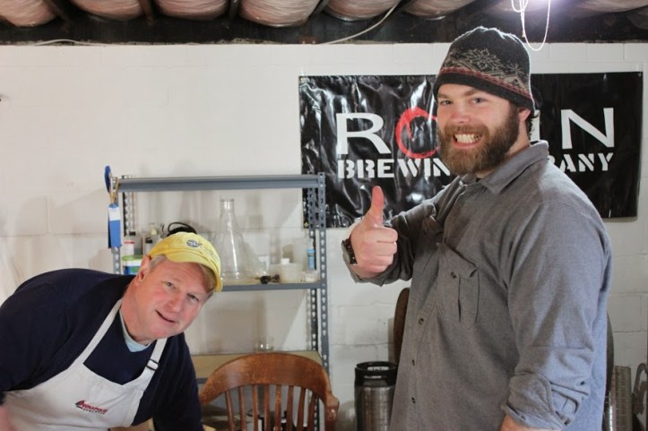 Kevin, the AHBC Barrelmeister, letting us know the beer is ready, and Don, getting ready to shuck some oysters.